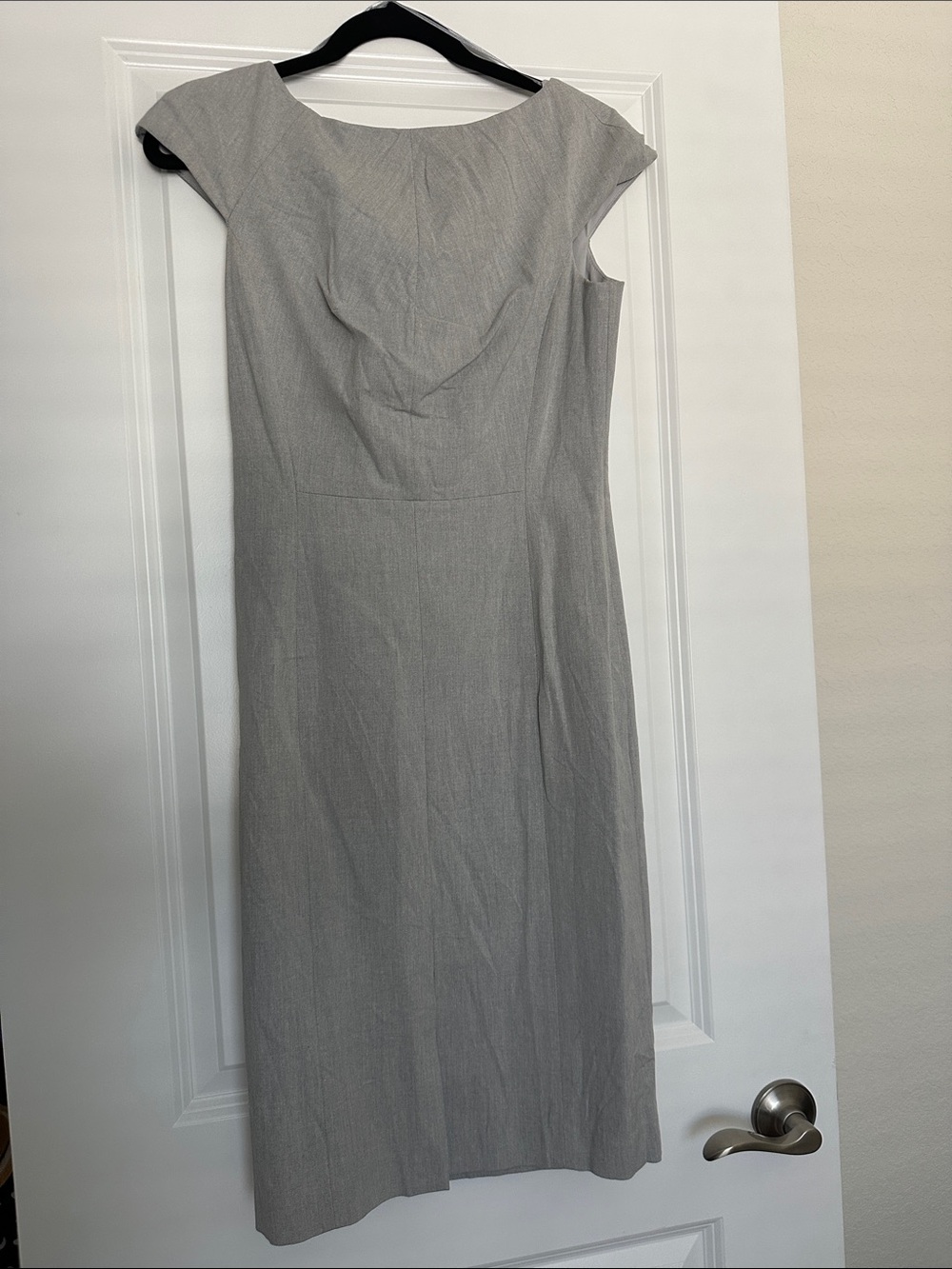 Banana Republic Light Gray Cap-Sleeve Midi Dress